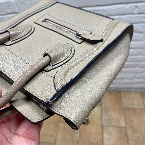 Celine Nano Luggage Tote handbag in Gray leather Broken Strap AS IS - Picture 4 of 16